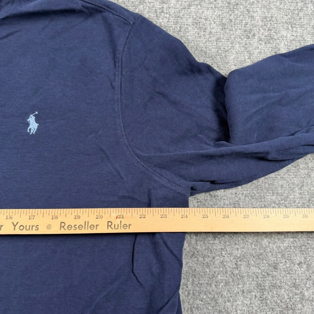 Polo Ralph Lauren Quarter Zip Mens XL Navy Blue Cotton Pullover Sweater